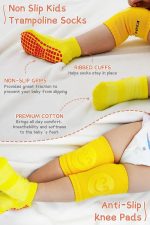 Baby Head Protector Cushion Toddler Head Protection Pillow Baby Backpack with Knee Pads&Anti-Slip Socks (Bee - Crystal Velvet) - Image 6
